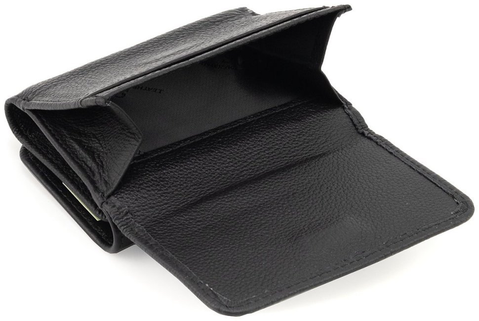 Женский кожаный маленький кошелек на магните ST Leather 90835 черный цвет modnotak фото №7