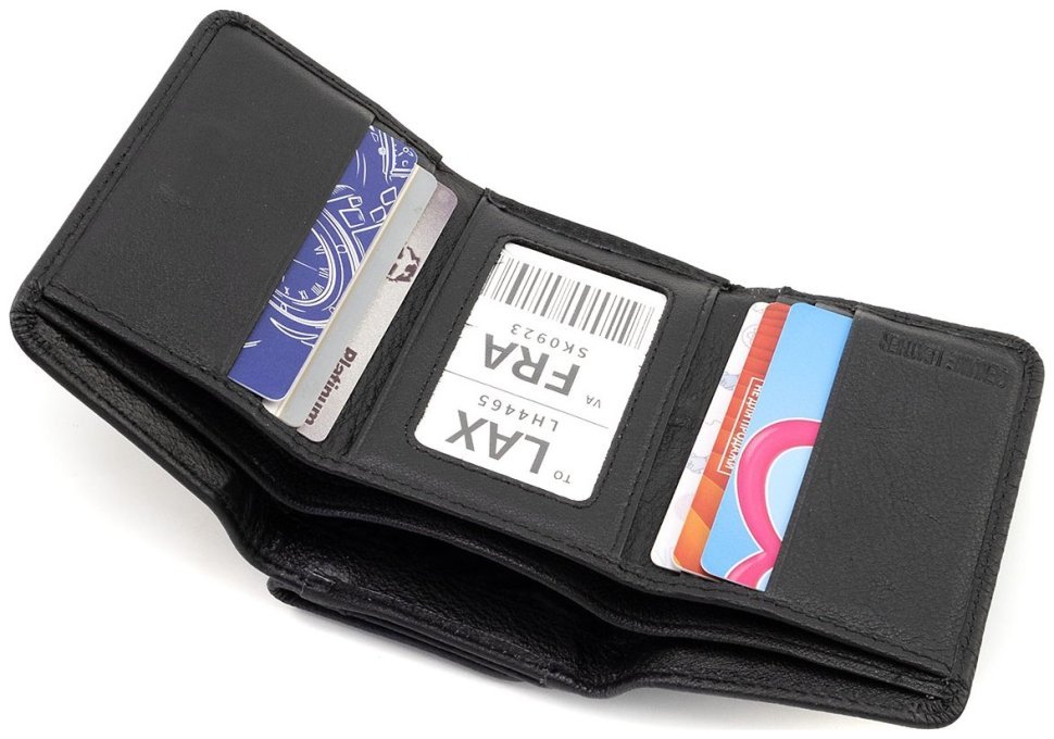 Женский кожаный маленький кошелек на магните ST Leather 90835 черный цвет modnotak фото №10