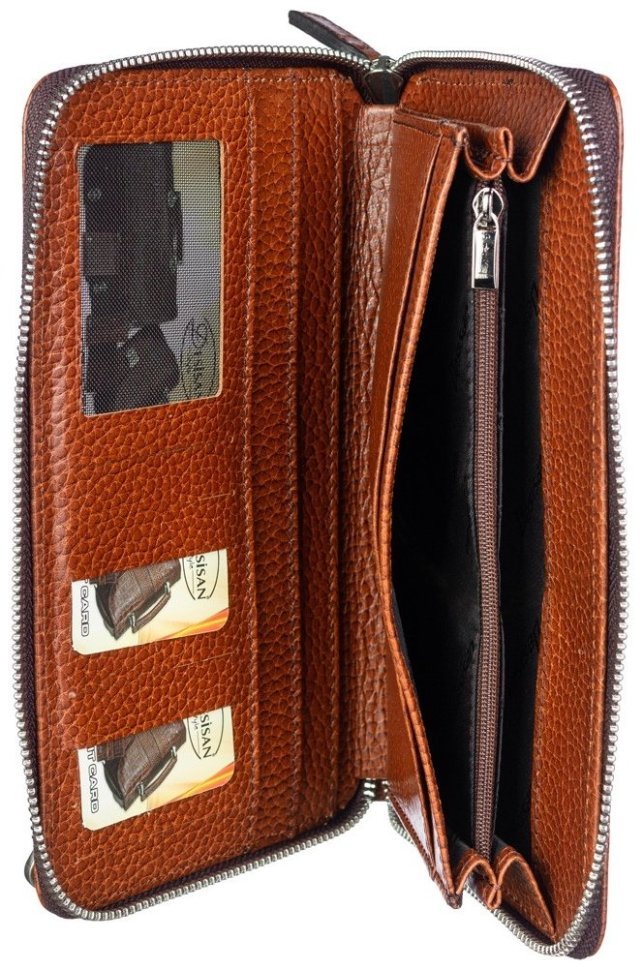 Чоловіча шкіряна барсетка-клатч рудого кольору з кистьовим ремінцем DESISAN 81035 фото №5 Чоловіча шкіряна барсетка-клатч рудого кольору з кистьовим ремінцем DESISAN 81035 modnotak фото №5