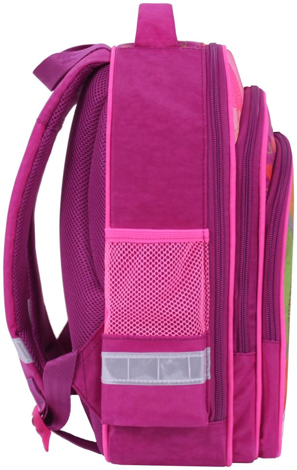 Рюкзак школьный для девочки ортопедический малинового цвета с принтом лисы в очках Bagland 111135 modnotak фото №2