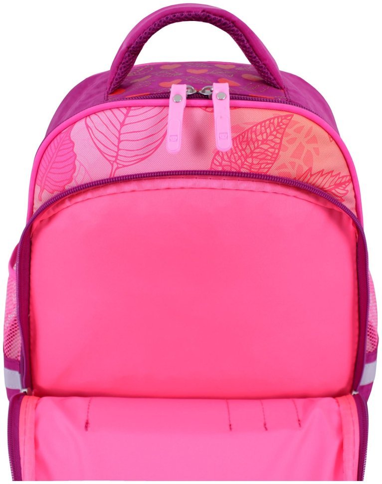 Рюкзак школьный для девочки ортопедический малинового цвета с принтом лисы в очках Bagland 111135 modnotak фото №4