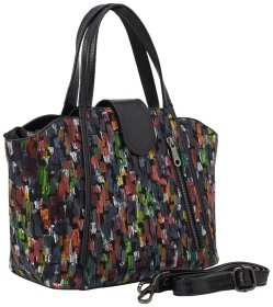 Вместительная разноцветная сумка из натуральной кожи Desisan 81135