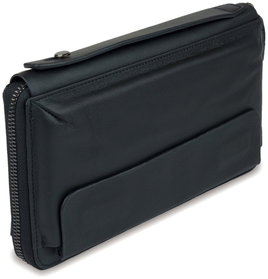 Чорний шкіряний клатч-барсетка з ремінцем на руку VINTAGE STYLE (14654) modnotak фото №11