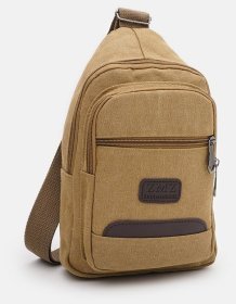 Средняя текстильная мужская сумка-слинг цвета хаки Monsen 71535