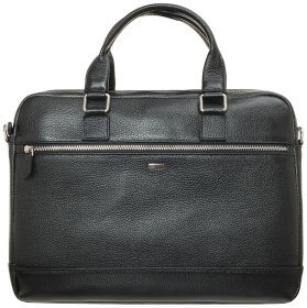 Сумка з натуральної шкіри для документів та ноутбука Desisan 81635 чорного кольору