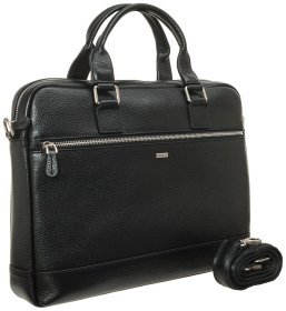 Сумка з натуральної шкіри для документів та ноутбука Desisan 81635 чорного кольору
