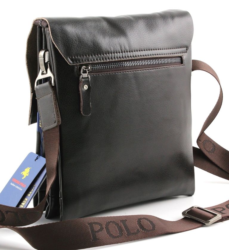 Чоловіча наплечная повсякденна сумка з еко-шкіри від POLO Classic Collection (10236)