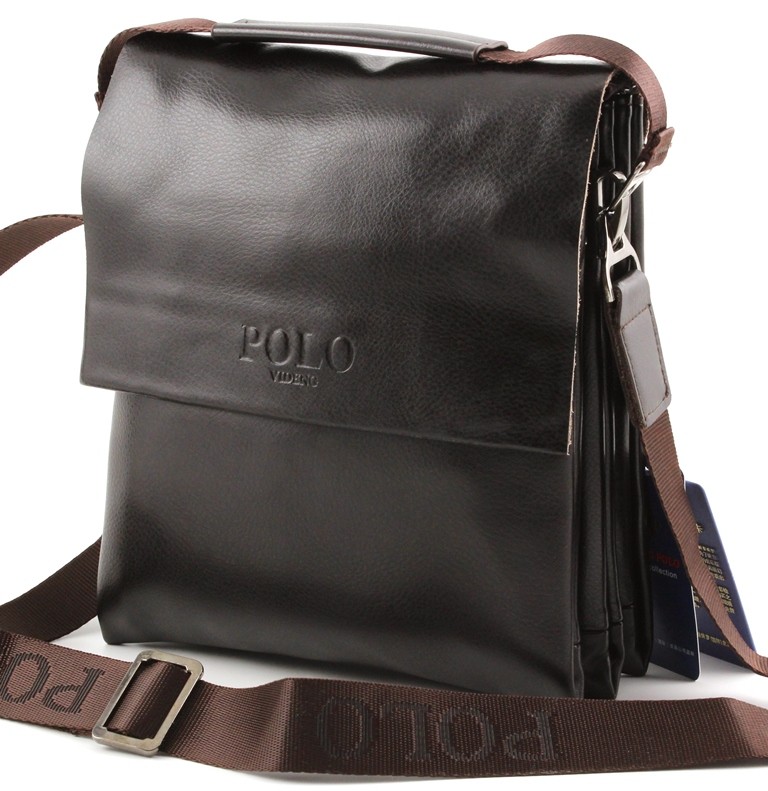 Чоловіча наплечная повсякденна сумка з еко-шкіри від POLO Classic Collection (10236)