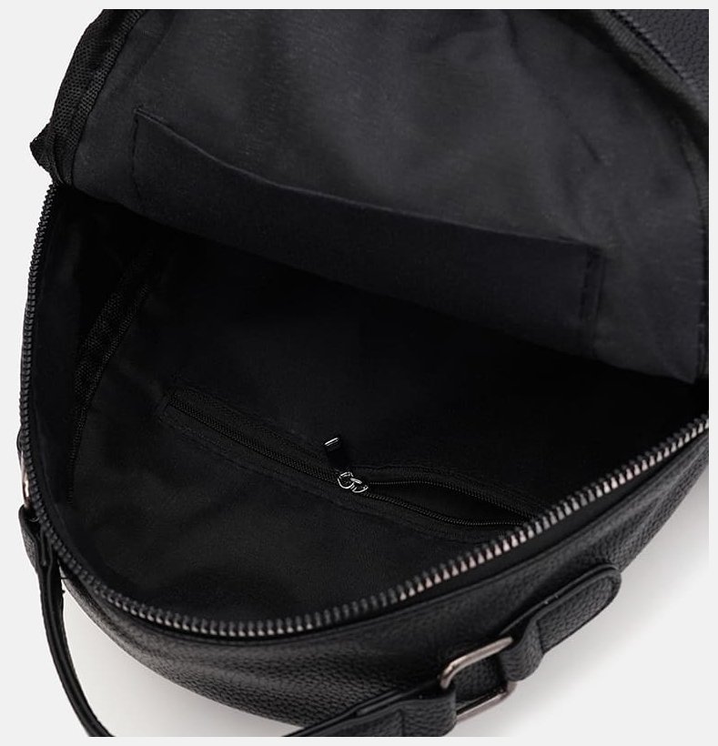Черный женский рюкзак из экокожи с выраженной фактурой Monsen 71835