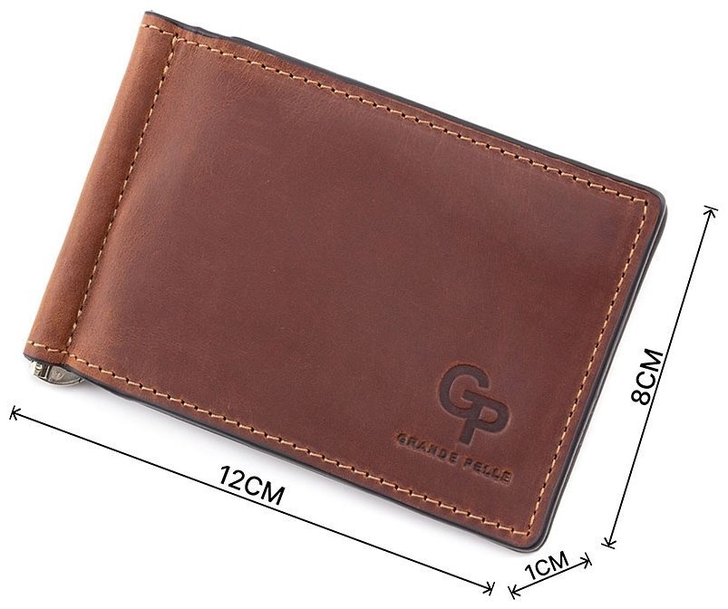 Якісний затиск для грошей зі шкіри Grande Pelle (13157) фото №3 Якісний затиск для грошей зі шкіри Grande Pelle (13157) modnotak фото №3