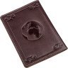 Кожаная обложка на паспорт коричневого цвета с картой мира SHVIGEL (2413983) - 2