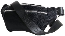 Сумка-бананка чорного кольору Vip Collection 102635 (шкіра флотар)