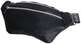 Сумка-бананка чорного кольору Vip Collection 102635 (шкіра флотар)