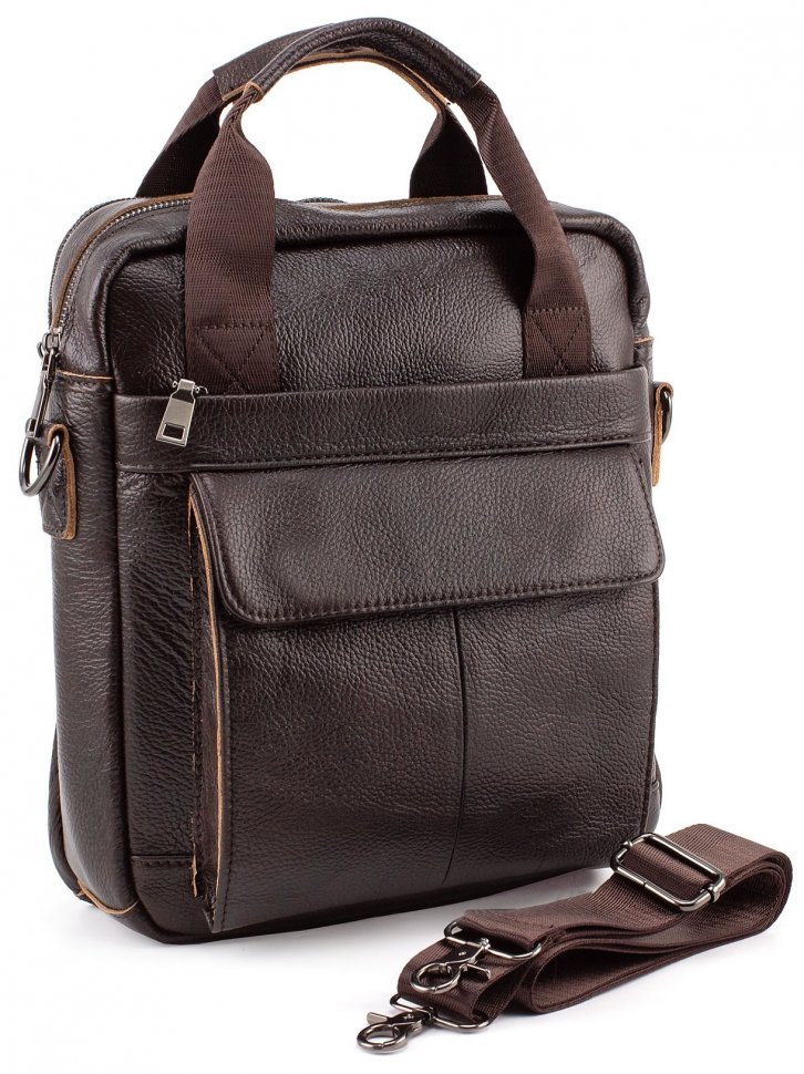 Шкіряна сумка середнього коричневого кольору Leather Collection (10076)