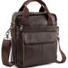 Шкіряна сумка середнього коричневого кольору Leather Collection (10076) - 1