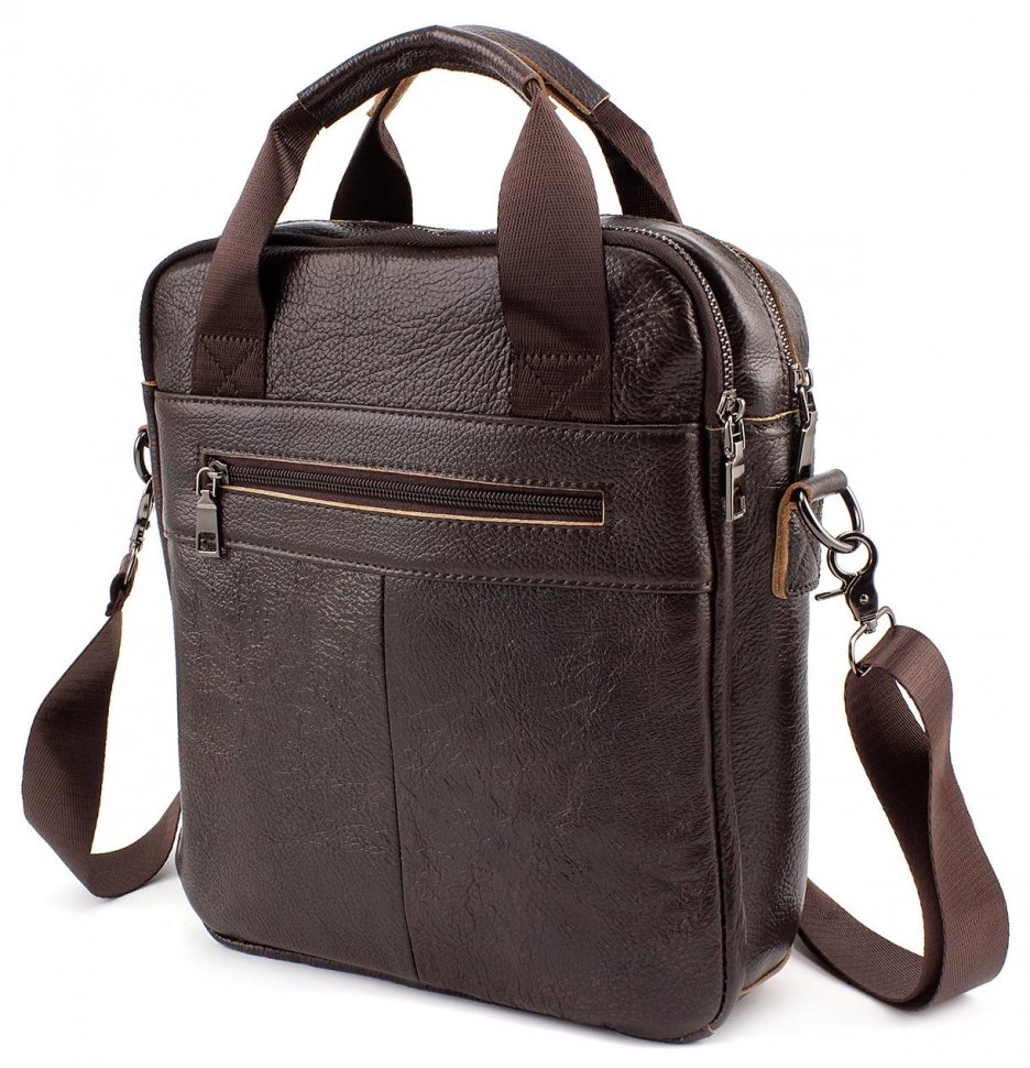 Шкіряна сумка середнього коричневого кольору Leather Collection (10076)