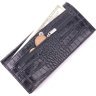 Стильный мужской вертикальный бумажник из натуральной кожи под крокодила KARYA (2421433) - 5