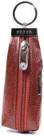Фактурная кожаная ключниця KARYA 22822 Рыжий