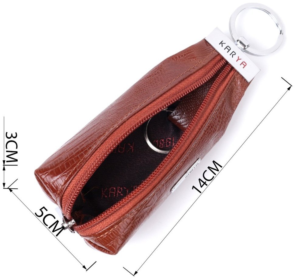 Фактурна шкіряна ключниця KARYA 22822 Рудий фото №3 Фактурна шкіряна ключниця KARYA 22822 Рудий modnotak фото №3