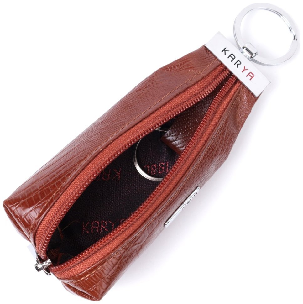 Фактурна шкіряна ключниця KARYA 22822 Рудий фото №6 Фактурна шкіряна ключниця KARYA 22822 Рудий modnotak фото №6