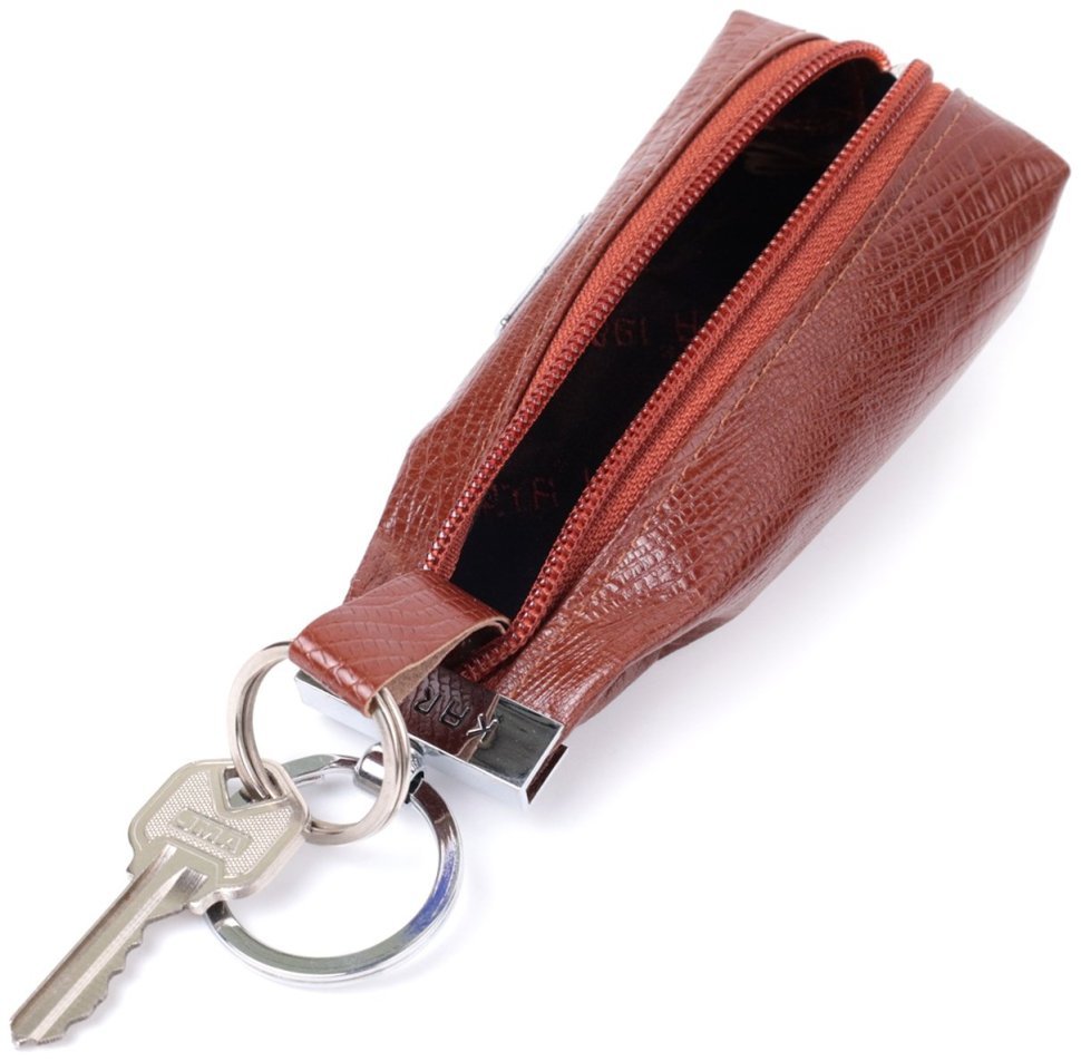 Фактурна шкіряна ключниця KARYA 22822 Рудий фото №7 Фактурна шкіряна ключниця KARYA 22822 Рудий modnotak фото №7
