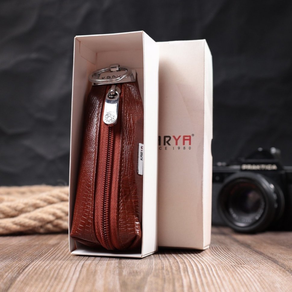 Фактурна шкіряна ключниця KARYA 22822 Рудий фото №10 Фактурна шкіряна ключниця KARYA 22822 Рудий modnotak фото №10