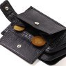 Лаковое горизонтальное мужское портмоне черного цвета из натуральной кожи с тиснением CANPELLINI (2421771) - 5