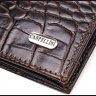 Коричневий чоловічий гаманець із натуральної шкіри з тисненням під крокодила CANPELLINI (2421871) - 3