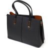 Стильная сумка для деловой женщины из натуральной кожи черного цвета Vintage (2422085) - 1