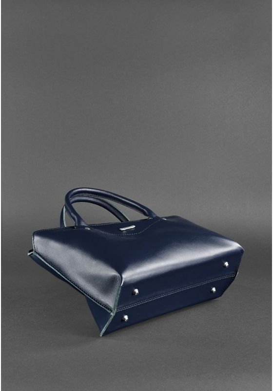 Темно-синяя горизонтальная сумка из гладкой кожи BlankNote Midi (12722)