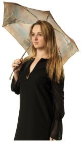 Зонт женский Fulton National Gallery Tiny-2 L794 Fighting Temeraire (механика, складной, коричневого цвета с рисунком) 93835