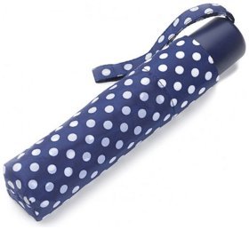 Женский зонт Incognito-4 L412 Navy Spot (механика, складной, синий в горошек) 93935