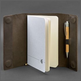 Кожаный блокнот (софт-бук) темно-коричневого цвета с фиксацией на магнит BlankNote (21974)