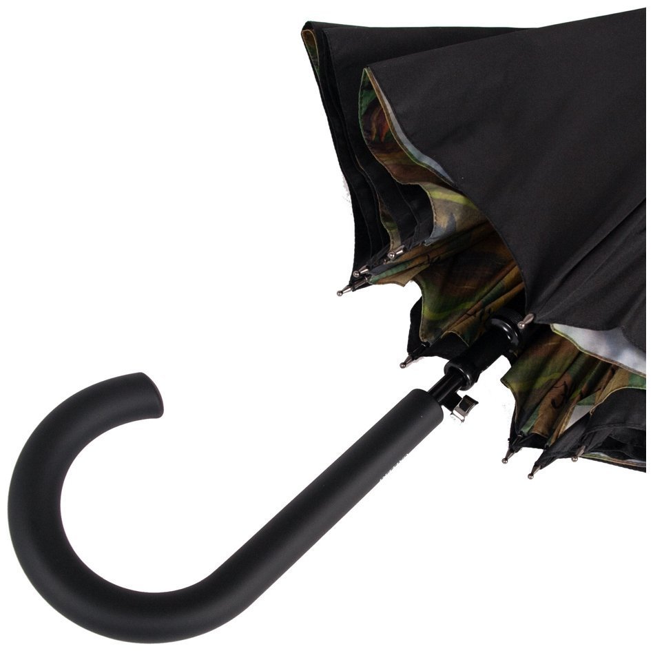Зонт женский Fulton L847 National Gallery Bloomsbury-2 Tiger Surprised (Трость, полуавтомат, черный с рисунком тигра) 94135 modnotak фото №4