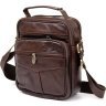 Недорогая мужская сумка-барсетка из фактурной кожи на два отделения Vintage (20455)  - 1