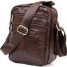 Недорогая мужская сумка-барсетка из фактурной кожи на два отделения Vintage (20455)  - 2