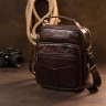 Недорогая мужская сумка-барсетка из фактурной кожи на два отделения Vintage (20455)  - 5