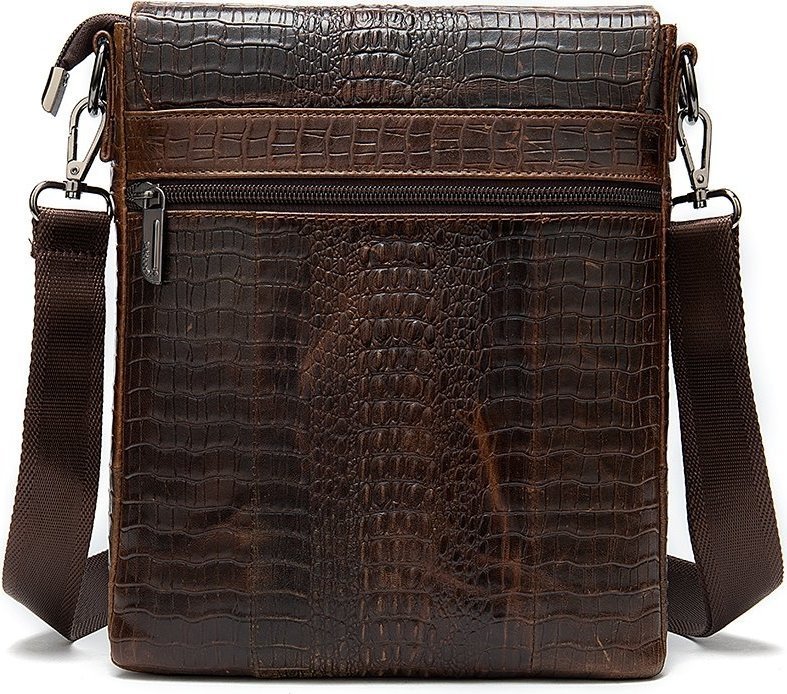 Оригинальная мужская сумка - планшет с тиснением под кожу крокодила VINTAGE STYLE (20039)