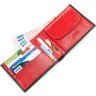 Чоловічий чорно-червоний портмоне зі шкіри флотар без застібки KARYA (2417095) - 3