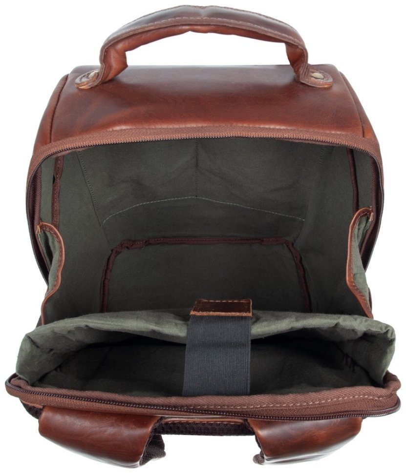 Мужской рюкзак из натуральной гладкой кожи коричневого цвета Ashwood K47 Chestnut 94335 modnotak фото №5