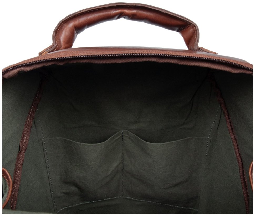 Мужской рюкзак из натуральной гладкой кожи коричневого цвета Ashwood K47 Chestnut 94335 modnotak фото №6