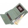 Бледно-зеленый вертикальный кошелек из итальянской кожи на кнопке Tony Bellucci (10795) - 5