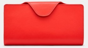 Яскравий жіночий гаманець із натуральної гладкої шкіри червоного кольору Yoshi Y1311 94435 на кнопці