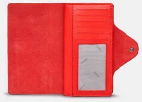 Яскравий жіночий гаманець із натуральної гладкої шкіри червоного кольору Yoshi Y1311 94435 на кнопці