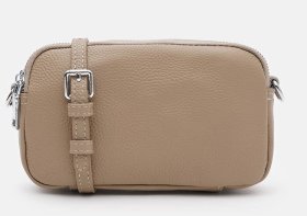 Повсякденна жіноча сумка на 2 відділення з натуральної шкіри флотар Borsa Leather 104535 бежева
