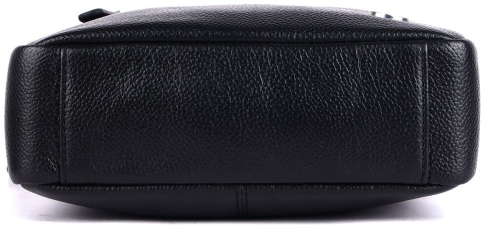 Мужская сумка планшет через плечо из натуральной фактурной кожи Brampton London Crossflow 94535 черного цвета modnotak фото №7