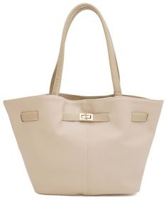 Качественная женская сумка из прочного кожзама белого цвета Monsen 94635