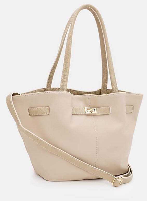 Качественная женская сумка из прочного кожзама белого цвета Monsen 94635 фото №2 Качественная женская сумка из прочного кожзама белого цвета Monsen 94635 modnotak фото №2