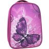 Шкільний текстильний рюкзак для дівчаток в малиновому кольорі з метеликом Bagland (55335) - 1