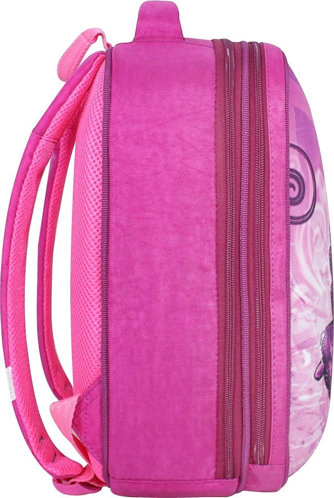 Школьный текстильный рюкзак для девочек в малиновом цвете с бабочкой Bagland (55335)